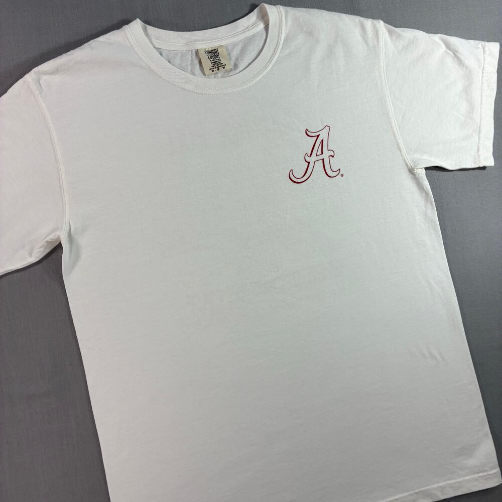 Comfort Colors Alabama Crimson Tide Roll Tide T-Shirt Adult Medium White NCAA